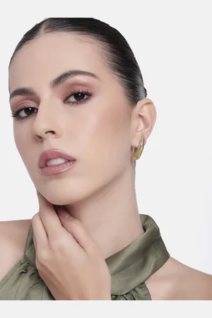 ESTELE Gold Plated Modern Luxe Inspired Demifine Stud Earrings