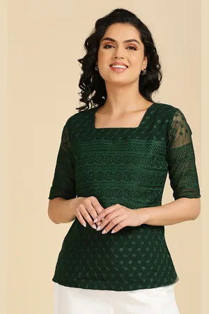GUFRINA Ethnic Motif Embroidered Square Neck Top