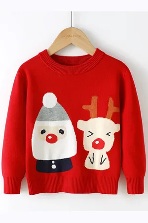 Stylecast Red Boys Graphic Printed Ribbed Pullover
