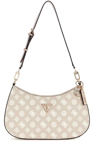 Guess Women Brand Logo Printed Structured Shoulder Bag