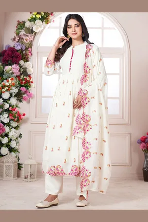 Kalini Women Ethnic Motifs Embroidered Regular Kurta with Palazzos & With Dupatta