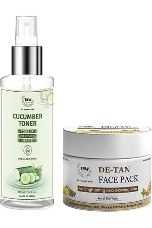 TNW the natural wash Set Of 2 De Tan Pack 50gm& Cucumber Toner 100ml