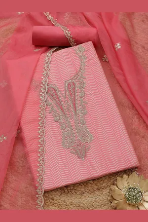 Soch Abstract Printed Sequinned Unstitched Dress Material