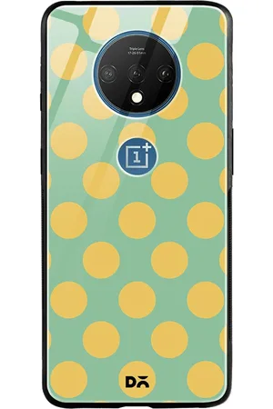 DailyObjects Green & Yellow Polka OnePlus 7T Glass Case