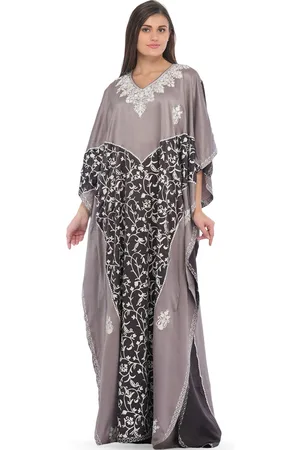 Exotic India Floral Printed Kimono Sleeves Flared Silk Peplum Dress