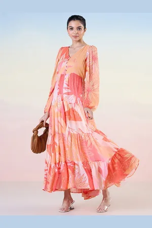 Liva Printed Puff Sleeve Liva Maxi Dress