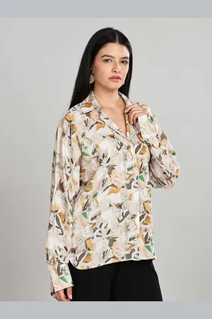 HERE&NOW Women Relaxed Fit Spread Collar Abstract Printed Casual Shirt