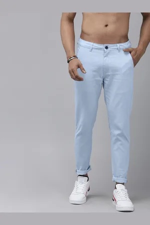 Roadster Men Blue Solid Slim Fit Trousers