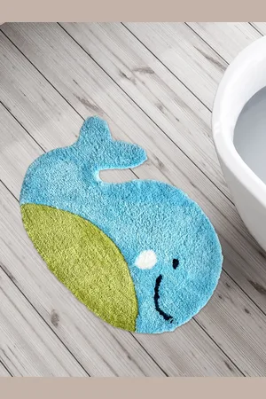 Home Centre Slate Blue & Green Dolphin 150 GSM Anti-Slip Bath Mat