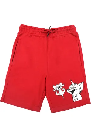 Wear Your Mind Boys Red & White Tom & Jerry Printed Shorts