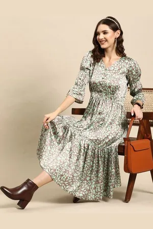 all about you Animal Print Bell Sleeve Satin Fit & Flare Midi Dress