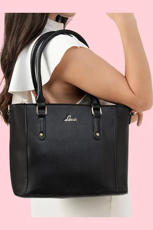 LAVIE Horse Black Textured Tote Bag