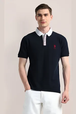 U.S. Polo Assn. Men Polo Collar Applique Slim Fit T-shirt