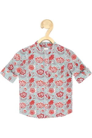 Peter England Boys Floral Printed Casual Pure Cotton Shirt