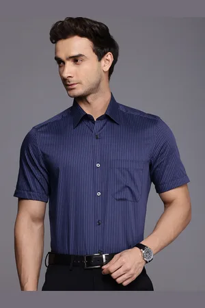 Louis Philippe Pure Cotton Classic Opaque Striped Formal Shirt
