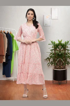 Moda Rapido Floral Print Applique Fit & Flare Dress