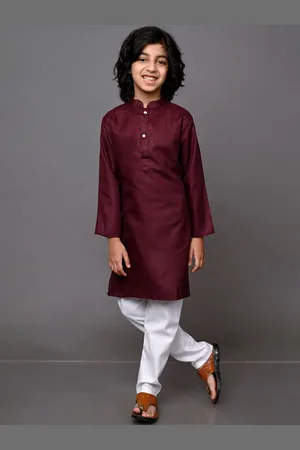 VESHAM Boys Brown Kurta with Pyjamas