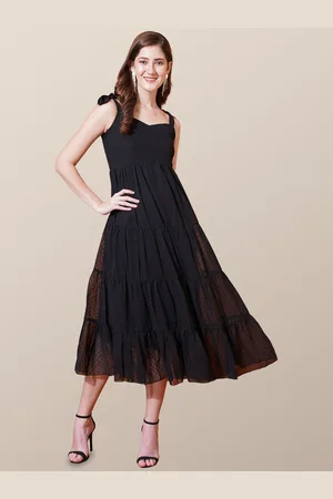 Chemistry Print Georgette Fit & Flare Midi Dress