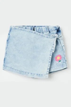 Lifestyle Girls Floral Embroidered Cotton Skorts