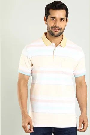 Indian Terrain Men Striped Polo Collar Pockets T-shirt