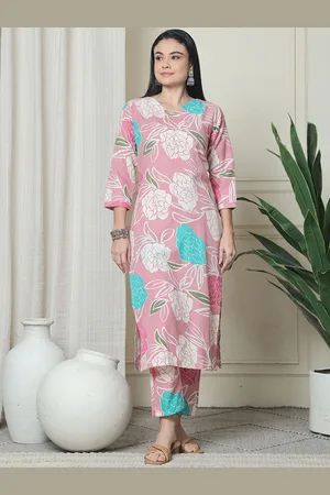 Rajnandini Printed V-Neck Cotton Tunic & Trouser Co-Ords