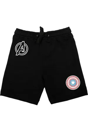Wear Your Mind Boys Black Captain America Printed Regular Fit Regular Shorts