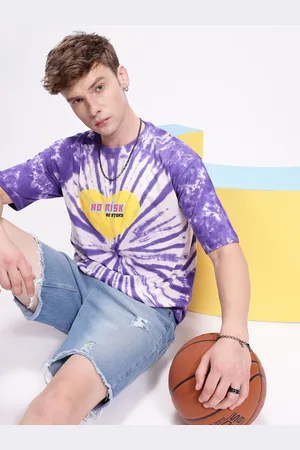 Kook N Keech Tie and Dye Drop-Shoulder Sleeves Oversized Pure Cotton T-shirt
