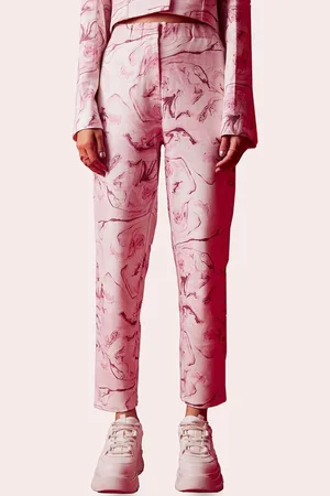 Muvazo Women Abstract Printed Mid Rise Trouser