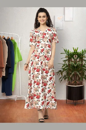 Moda Rapido Floral Print Applique Fit & Flare Dress