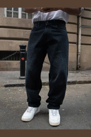 Powerlook Men Black Baggy Fit Denim Jeans