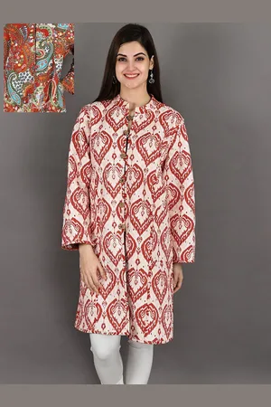 Exotic India Pure Cotton Block-Printed Reversible Quilted Jodhpuri Jacket