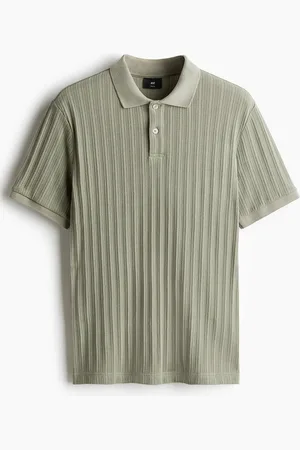 H&M Slim Fit Textured Jersey Polo Shirt