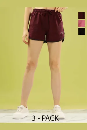 Dollar Missy Women Pack Of 3 Mid Rise Cotton Sports Shorts