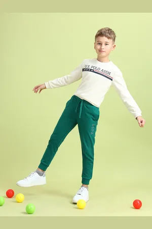 Ralph Lauren Boys Brand Logo Printed Pure Cotton Joggers