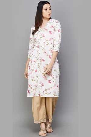 Lifestyle Women Floral Flared Sleeves Thread Work Anarkali Kurta