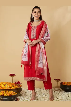 Mokosh Women Ethnic Motifs Embroidered Regular Sequinned Kurta with Trousers & With Dupatta