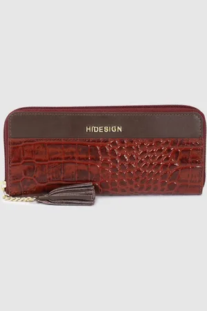 Hidesign Women Animal Textured Leather Zip Around Wallet with Tassel