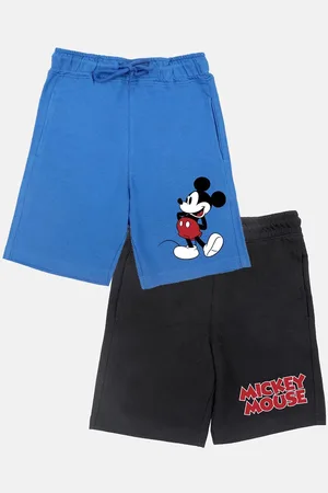 YK Boys Blue Printed Mickey Mouse Lounge Shorts