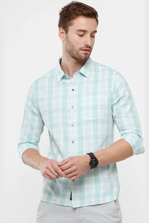 WROGN Men Green Slim Fit Tartan Checks Casual Shirt