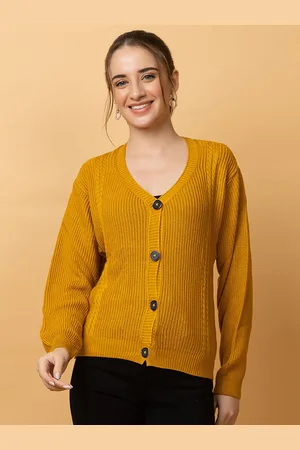CLAPTON Women Ribbed Woollen Cardigan
