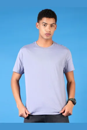 V-Mart Men Solid Round Neck Cotton T-shirt