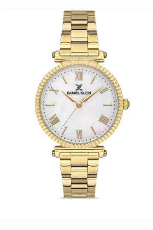 Daniel Klein Premium Women White Dial & Gold Straps Analogue Watch DK.1.13210-4
