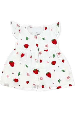 BAESD Girls Tropical Printed Organic Cotton Fit and Flare Midi Dress
