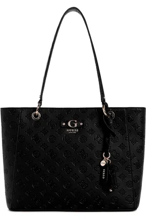 Guess Printed PU Bucket Tote Bag with Quilted