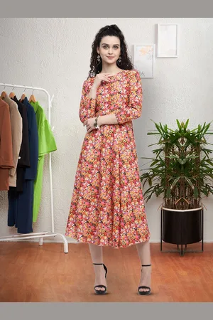 Moda Rapido Floral Print Applique Fit & Flare Dress