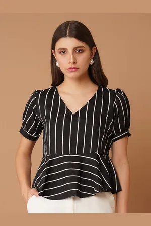 Chemistry Striped Peplum Top