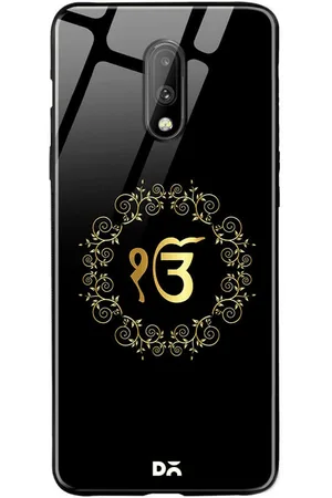 DailyObjects Black OnePlus 7 Printed Glass Case Cover