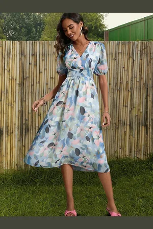 Moda Rapido Floral Print Applique Fit & Flare Dress