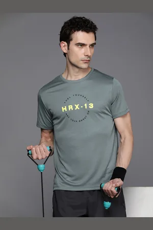 HRX Brand Logo Printed Rapid-Dry Antimicrobial Training T-shirt