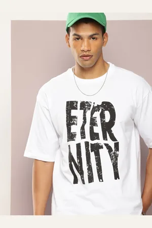Kook N Keech Typography Printed Drop-Shoulder Sleeves Oversized Pure Cotton T-shirt